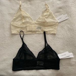 Calvin Klein Unlined Bralettes- size L